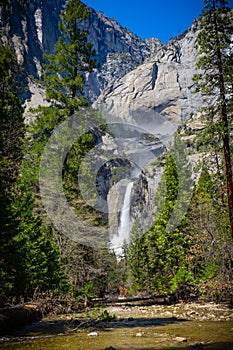 Lower waterfall at yosemite national park photo