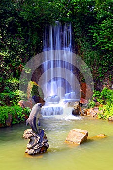 Waterfall in zen garden