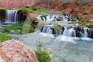 Waterfalls when approaching Havasupai