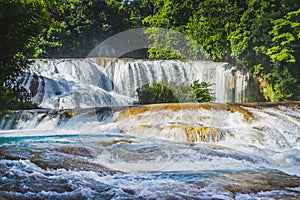 Waterfalls of Cascadas de Agua Azul Chiapas Mexico photo