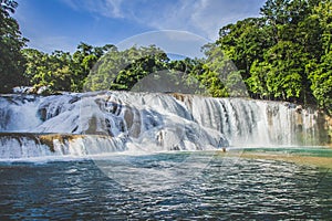 Waterfalls of Cascadas de Agua Azul Chiapas Mexico photo