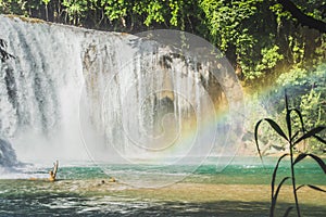 Waterfalls of Cascadas de Agua Azul Chiapas Mexico photo