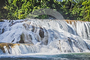 Waterfalls of Cascadas de Agua Azul Chiapas Mexico photo