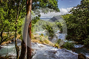 Waterfalls of Cascadas de Agua Azul Chiapas Mexico photo