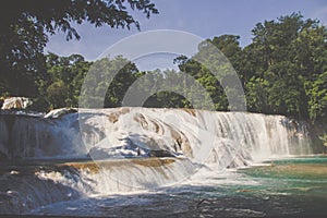 Waterfalls of Cascadas de Agua Azul Chiapas Mexico photo