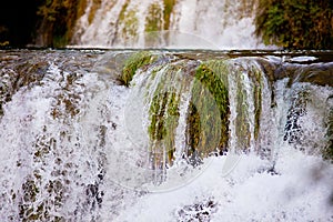 Waterfalls cascade river