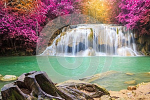 Waterfalls In Deep Forest at Erawan Waterfall