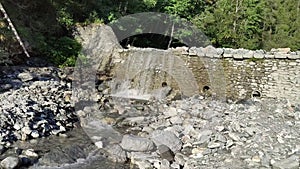 Waterfalls on the Dora river in Bardonecchia Piedmont