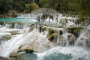Waterfalls El Meco in MÃÂ©xico, Huasteca Potosina, San Luis PotosÃÂ­ photo