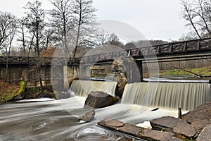 Waterfalls in Entertainment and Recreation Center Belmontas. Vilnius.