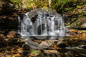 Waterfalls in the Fall in Pocono Mountains of Pennsylvania, USA