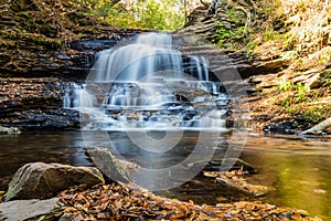 Waterfalls in the Fall in Pocono Mountains of Pennsylvania, USA