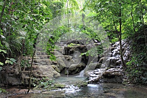 Waterfalls in the forest in Palenque