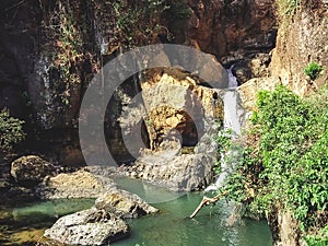 waterfalls formed from rocks, which are millions of years old