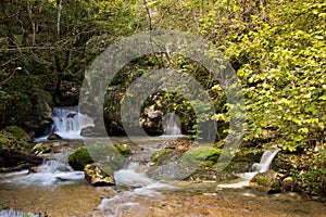 Waterfalls at Gole dell'Infernaccio, Italy photo