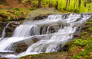 Waterfalls on the Hucava stream in the Jeseniky Mountains