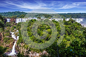 Waterfalls Iguasu in the tropical jungle