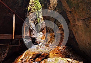 Waterfalls janosikove diery in Slovakia photo