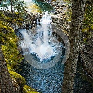 Waterfalls in Johnston Canyon of Banff