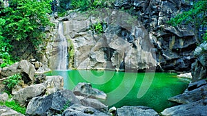 Waterfalls,lake,waterfall in the forest