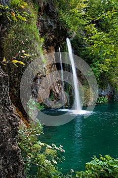 Waterfalls and lakes, Plitvice Lakes, National Park, Forest, Croatia