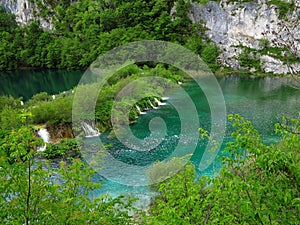 Waterfalls and lakes in Plitvice National Park