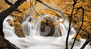 Waterfalls and lakes in Plitvice National Park, Croatia