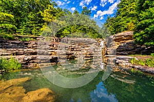 Waterfalls at Lost Canyon Cave Nature Trail in Branson Missouri