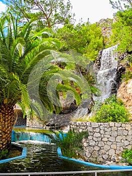 The waterfalls in Loutraki.