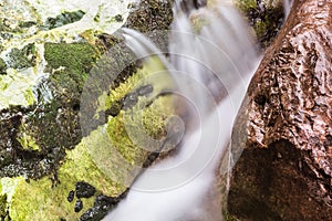 Waterfalls in mountain in Poland. National Park - Tatras.