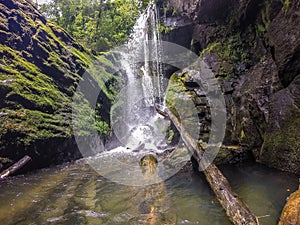 Waterfalls in the mountains on lake jocassee south carolina