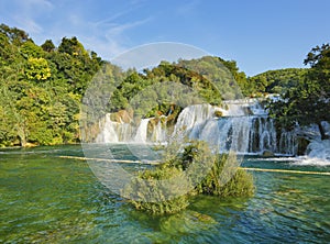 Waterfalls in national park Krka