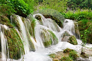 Waterfalls in national park. Plitvice.