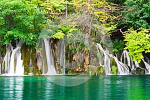 Waterfalls in national park. Plitvice photo