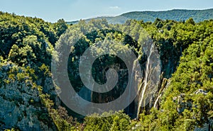 Waterfalls in National Park Plitvice Lakes