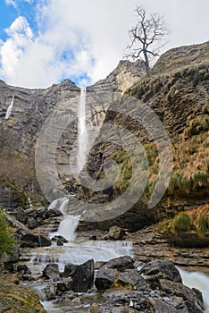 Waterfalls at Nervion river, Delika Canyon, Basque Country, Spain