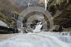 Waterfalls at Nervion river, Delika Canyon, Basque Country, Spain