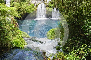 Waterfalls of Ojos del Caburgua, Chile photo