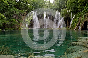 Waterfalls in Plitvice lake