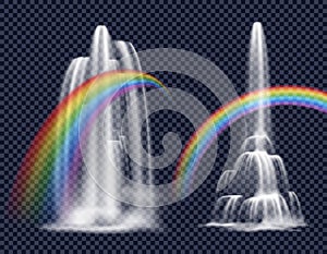 Waterfalls And Rainbows Decorative Elements