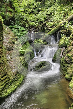 Waterfalls and rapids on the White Opava stream