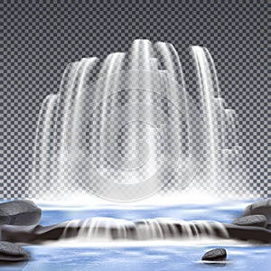 Waterfalls Realistic Transparent Background