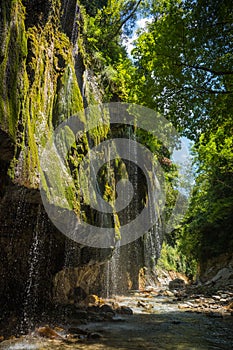 Waterfalls on the river Krikiliotis at Panta Vrexei in Evritania, Greece