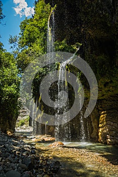 Waterfalls on the river Krikiliotis at Panta Vrexei in Evritania, Greece