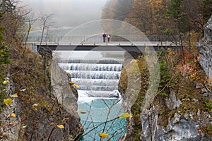 Lechfall waterfalls in FÃÂ¼ssen, city on the border between Austria and Germany photo