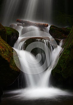 Waterfalls on the roaring fork motor trail near Gatlinburg Tennessee in the smoky mountain national park