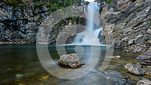 Waterfalls and Rocky Pond