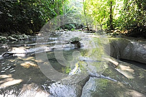 Waterfalls of siete altares on the forest at Livingston photo