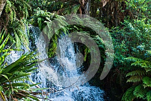 Waterfalls and silky river stream in the mountain on a beautiful river