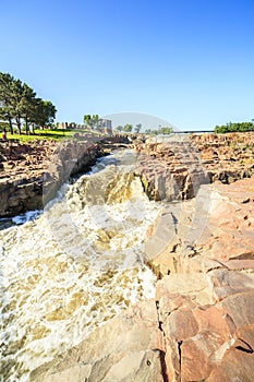 Waterfalls in Sioux Falls, South Dakota, USA